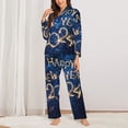 thumbnail image 3 of Bingfone Womens Pajama Sets Beautiful New Year 2024 Print,Long Sleeve Loungewear Pajamas Set-Medium, 3 of 9
