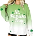 thumbnail image 1 of Camiseta de Cuello de Tripulación de Manga Larga de las Mujeres Camiseta Festiva Casual con Impresión Del Día de San Patricio, 1 of 8