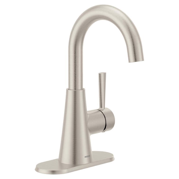 MOEN 84021SRN Ronan Single Hole Single-Handle Bathroom Faucet in Spot Resist Brushed Nickel