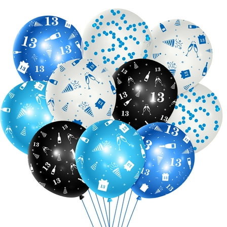 Haooryx 13th Birthday Party Supplies, Latex Balloons Ribbon Set for Boys Birthday Parties Decor