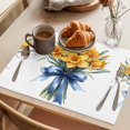 thumbnail image 3 of Yellow Spring Floral Placemats Set of 4 Blue Bow Knot Botanical Green Place Mats Indoor Wipeable Table Mats Washable Cloth Dining Table Placemats for Kitchen Holiday Party Home Decor 13x19 Inch, 3 of 9