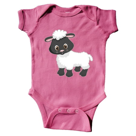 

Inktastic Cute White Lamb with Black Face Gift Baby Boy or Baby Girl Bodysuit