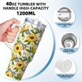 thumbnail image 3 of Pofeuu Sunflowers And Butterflies Print 40oz Ice Bully With Handle And Straw Stainless Steel Vacuum Insulated Cup And 2 In 1 Straw Lid, 3 of 8