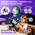 thumbnail image 3 of 70mm Aperture Telescope for Adults & Kids, 300mm Refractor Telescope for Beginners, Portable Astronomy Telescope with Tripod, Smartphone Adapter & Mini Binoculars, 3 of 8