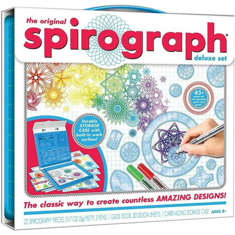 The Original Spirograph Deluxe Set 45+ Pcs in Carrying Case Kids Arts Toy  8+ NEW