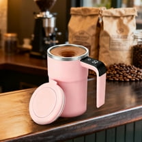 Self Stirring Mug,Self Stirring Coffee Mug,Suitable for Coffee, Milk, Cocoa and Other Beverages (Pink, 12.8 Ounces)