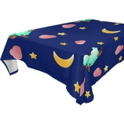 SKYSONIC 60"x108" Square Tablecloth with Sleepy Sheep Prints, Anti-Wrinkle and Smooth Table Cloth for Kitchen/Home Party Decoration