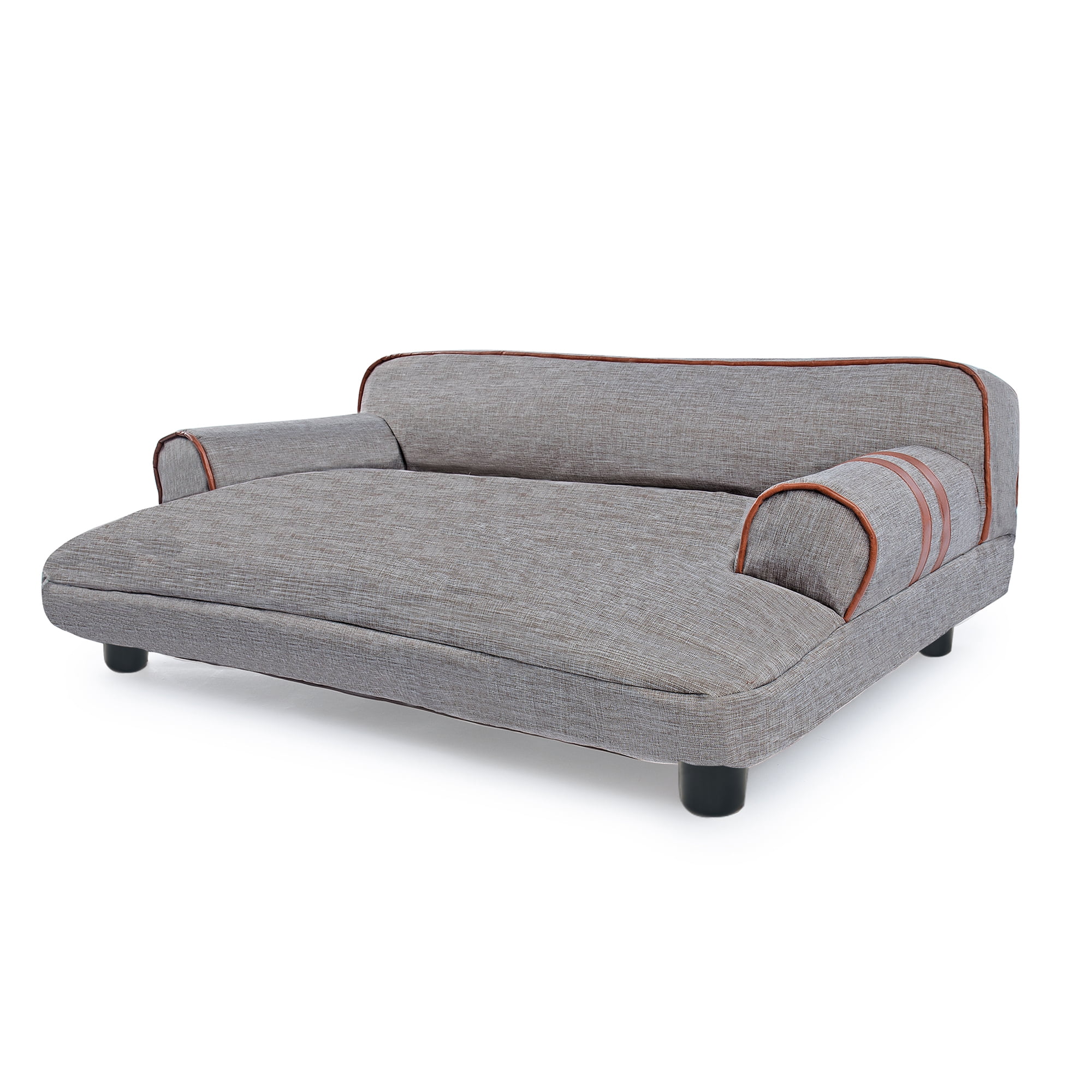 Pet Dog Sofa Bed, Soft Oxford Fabric Ergonomic Lounger Orthopedic Dog Sofa with Adjustable
