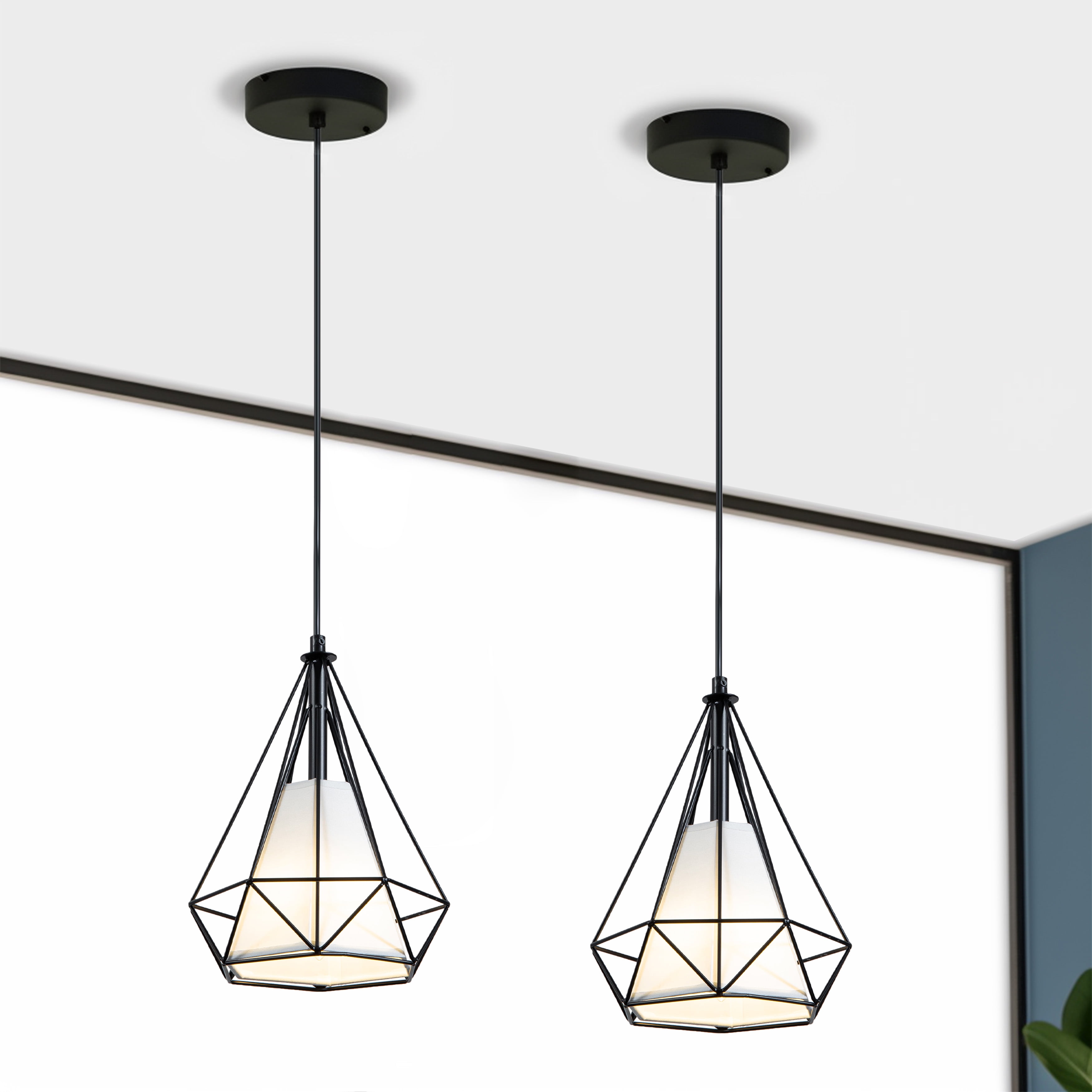 Black Pendant Light Fixtures 2Pack Pendant Lamps Hanging Light