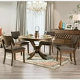 thumbnail image 5 of Furniture of America Elsin Wood 5-Piece Round Dining Table Set in Walnut, 5 of 5