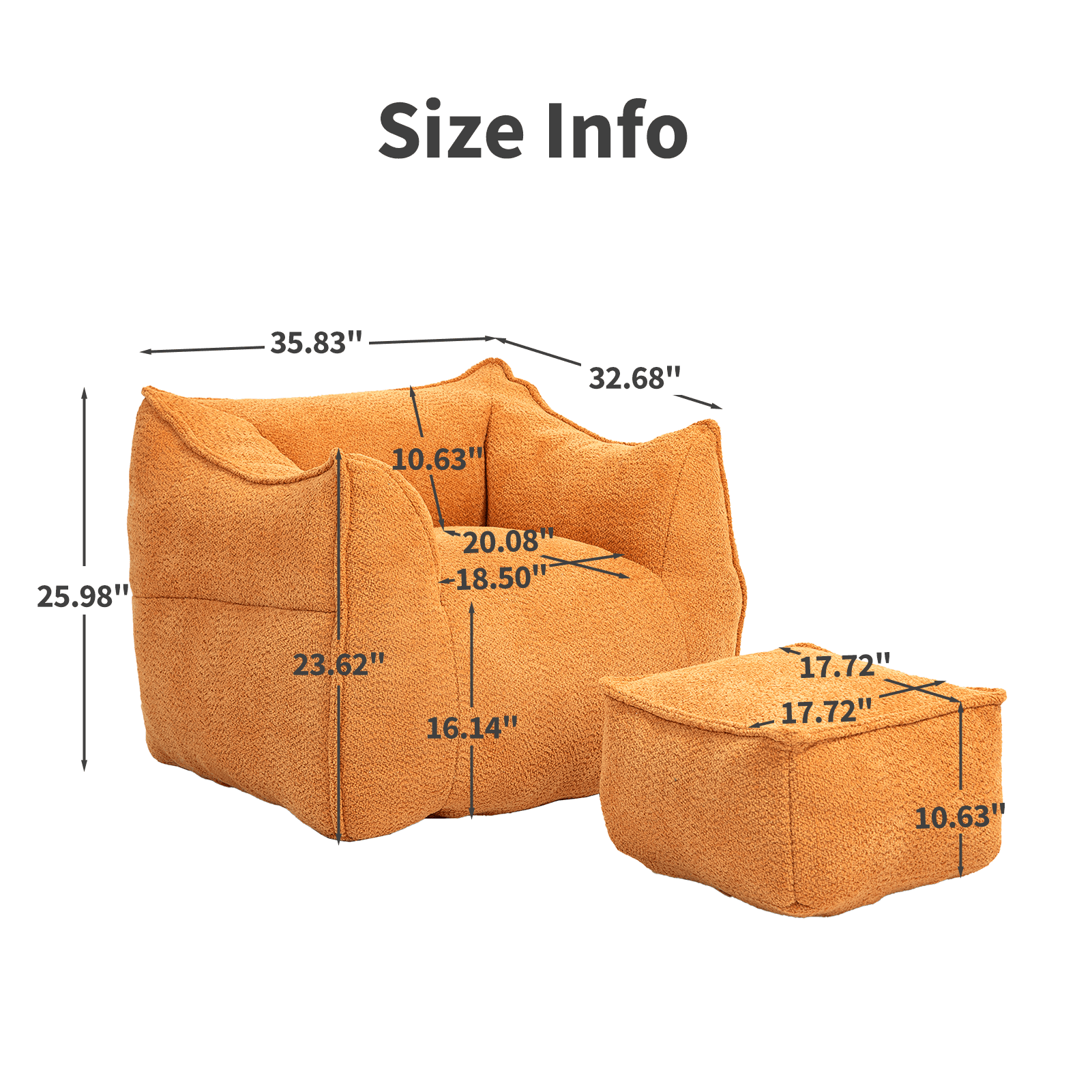 Bean Bag Chair Lazy Sofa/Footstool Durable Comfort Lounger High Back Bean Bag Chair Couch for Adults and Kids, Indoor & Outdoor