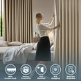 thumbnail image 4 of DONGPAI Room Divider Curtains Blackout Privacy Curtain Flexible Ceiling Track Thermal Insulated Noise Reduction Curtains for Living Room Bedroom Partition Separator, 1 Panel, Khaki, 100"x 84", 4 of 10