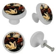 thumbnail image 4 of Swan Glow-in-the-Dark Fluorescent Drawer Pulls with Screws - Round 4-Pack, Suitable for Cabinets, Wardrobes, Dressers - Furniture Decor with Door Handles, 4 of 6