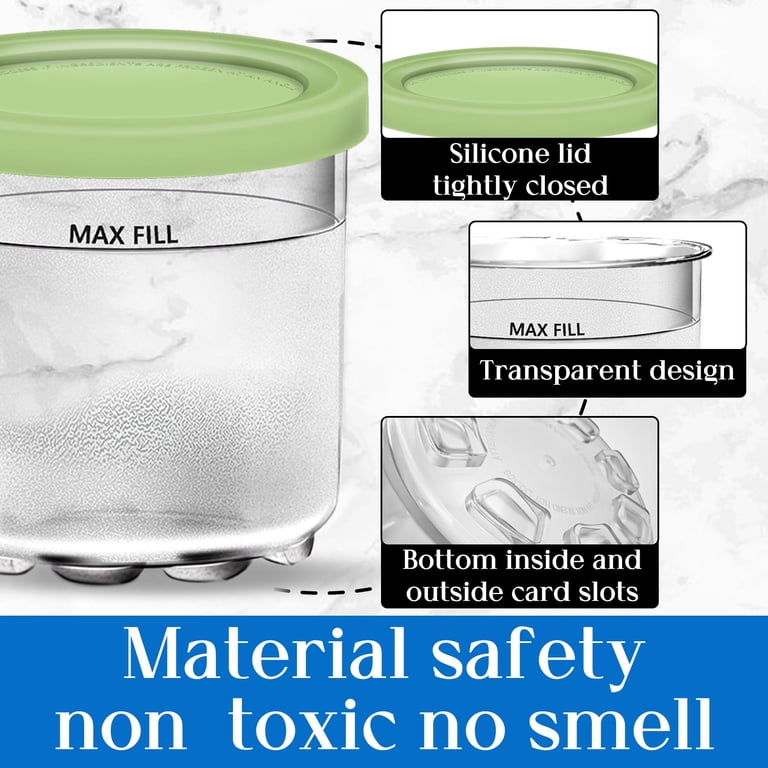 Stainless Steel Pint Containers For Ninja Creami - 16oz Cups With Silicone Lids, 1 Pack (Fits NC300, NC301, NC299AMZ)