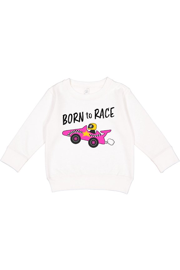 Born to Race Pink Race Car Toddler Sweatshirt