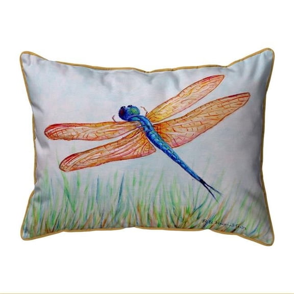 Betsy Drake ZP1045 20 x 24 in. Amber & Blue Dragonfly Extra Large Zippered Pillow