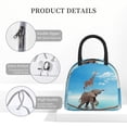 thumbnail image 4 of Daiia Elephant Giraffe Pattern Lunch Bag , Insulated Lunch Box, Small Leakproof Cooler Food Lunch Containers Reusable High Capacity Lunch Tote Bags-One Size, 4 of 6