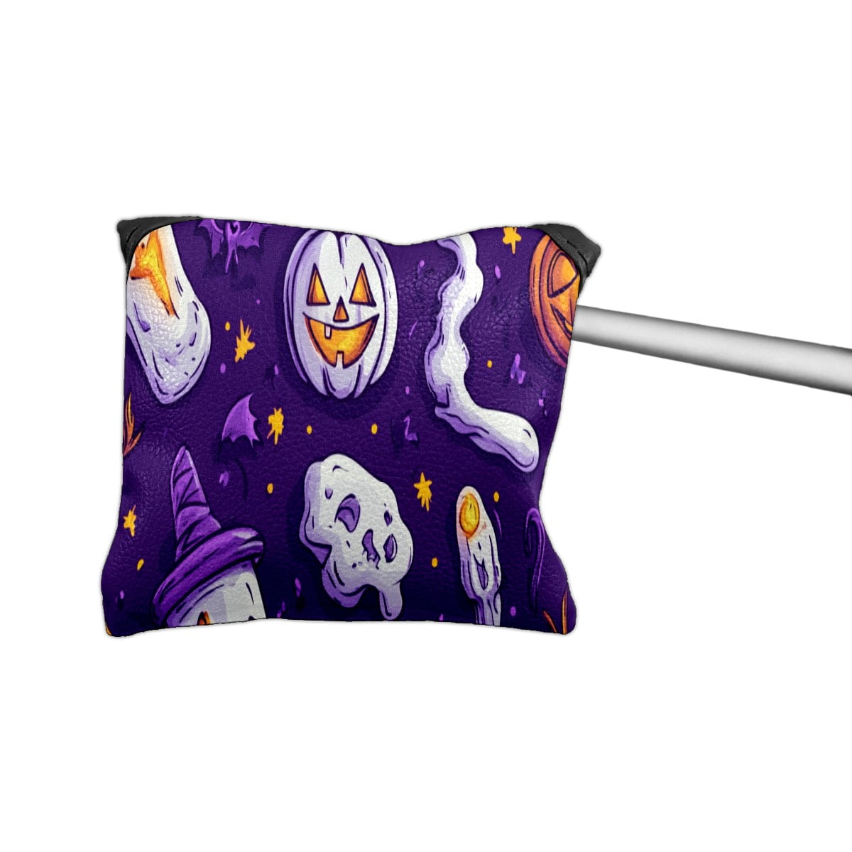 Golf Mallet Putter Cover Premium Leather Waterproof Golf Putter Head Cover with Magnetic Closure Halloween Cartoon Style