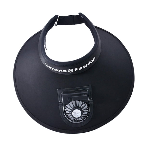 Sombrero de Visera con Ventilador, Sombrero de Ventilador de Refrigeración, Sombrero para El Sol para Acampar, Ciclismo, Viajes, Playa Negro