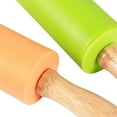 thumbnail image 4 of Fugacal 4PCS Mini Rolling Pin Wooden Handle Non‑Stick Silicone Rolling Pins for Home Kitchen Children Baking Tool,Mini Rolling Pin,Dough Rolling Pin, 4 of 7