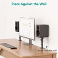 thumbnail image 3 of Studio Monitor and Speaker Stand, Clamp-on Desktop Stand Set of 2, Height Adjustable Universal Audio Holder for Bookshelf Speakers Laptops Projectors (SDS003), Black, 3 of 8