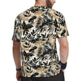 thumbnail image 2 of Wukai Black Palm Leaves Print Men's Short-Sleeved Mesh T-Shirt,Quick-Dry Short Sleeve Workout T-Shirt-XX-Large, 2 of 8