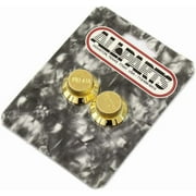 Allparts PK-0154 Set of 2 Plastic Volume Knobs for Stratocaster, Gold plated plastic