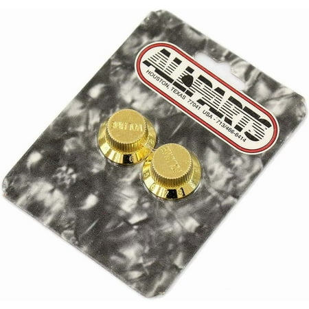 Allparts PK-0154 Set of 2 Plastic Volume Knobs for Stratocaster, Gold plated plastic