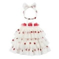 thumbnail image 5 of Tisuna Toddler Girls Layered Dress Strawberry Print Sleeveless Suspender Dresses Fashion Elegant Girls Carnival Birthday Dress Up Clothes White Size 2-3 Years, 5 of 9