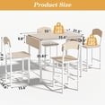 thumbnail image 6 of UHOMEPRO Counter Height Table Set of 5, Modern Extendable Kitchen Table Set, Rectangle Dining Room Table Set, Drop Leaf Dining Table and 4 Stools Set for Kitchen Dining Room Nook, Natural&White, 6 of 11