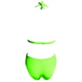 thumbnail image 4 of WEIGFI Womens Bikini Sets 2 Piece Swimwear Push Up Top And High Waist Bottom Halter Neck Cheeky Swimsuit Solid Color Elegant Triangle Summer Pool Comfort Holiday Swim Wear,Light Green,S, 4 of 5