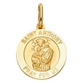 thumbnail image 2 of 14K Yellow Gold St. Anthony Pray For Us Charm Pendant with 1.9mm Figaro 3+1 Chain Necklace - 20", 2 of 6