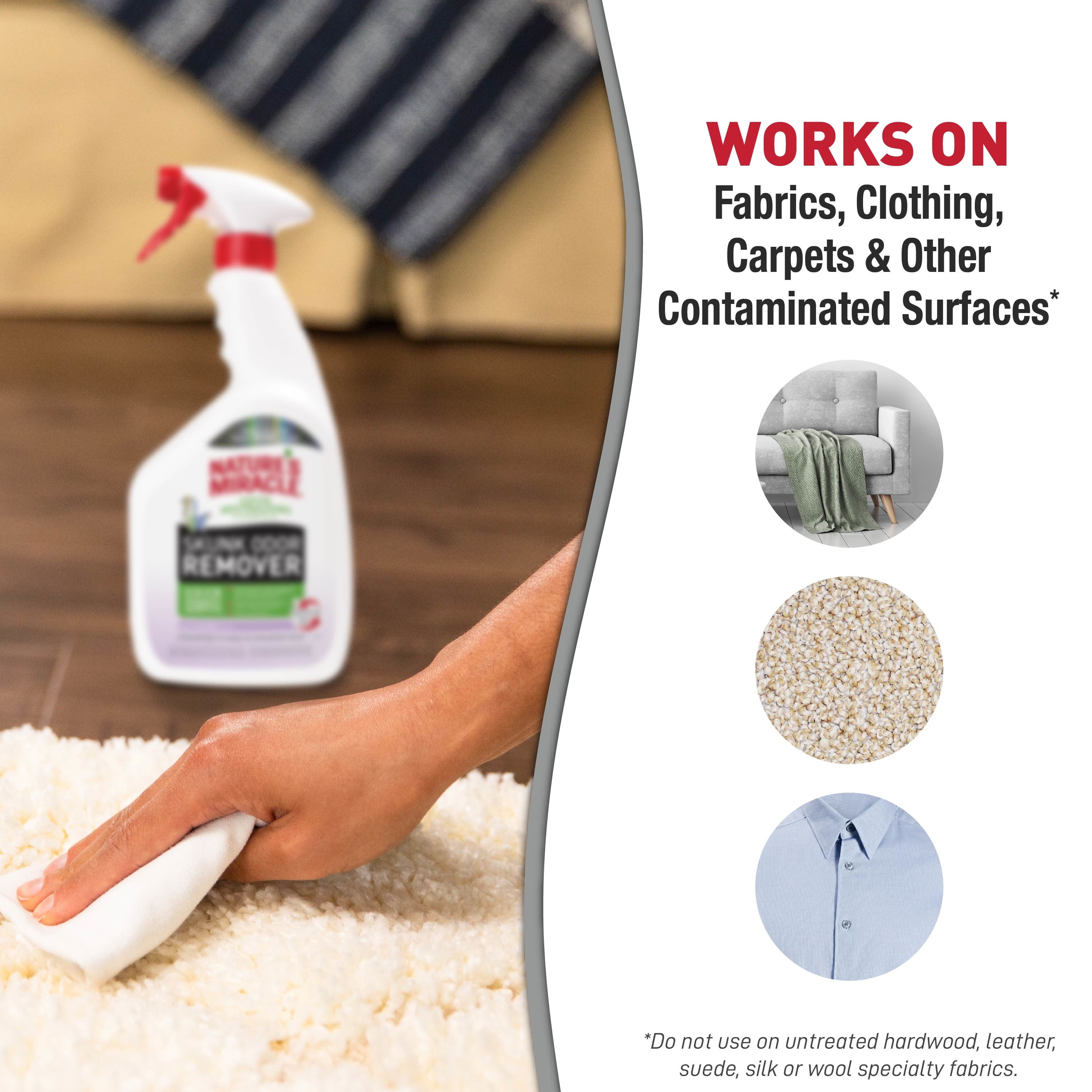 Natures Miracle Skunk Odor Remover for Fabric, Clothing, Carpet and More, Lavender Scent, 32 oz