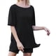 thumbnail image 2 of Conjunto de Dos Piezas para Mujer, Ropa de Verano 2025, Camisetas Extragrandes con Cuello en V, Pantalones Cortos Estilo Motero y Ropa Cómoda para Estar en Casa Negro M, 2 of 9