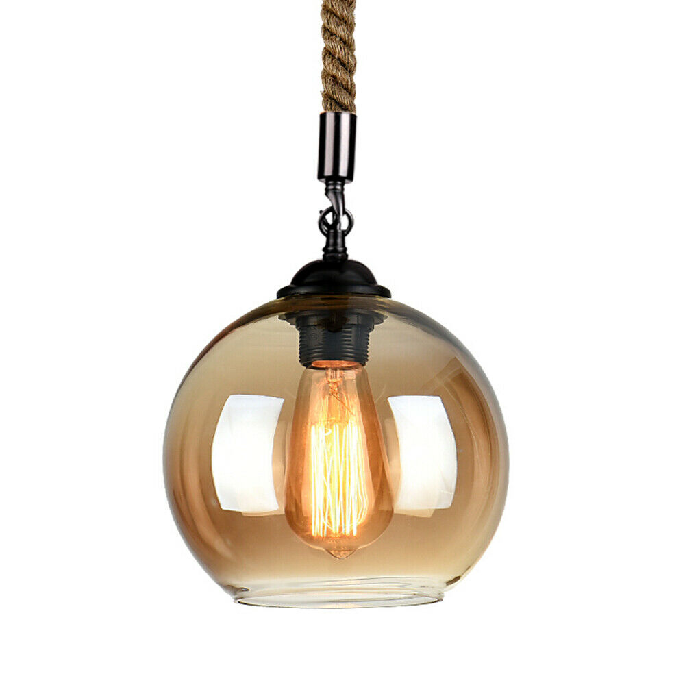 Vintage Ball Glass Hemp Rope Ceiling 