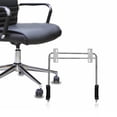 thumbnail image 3 of OULII Chaise Rétractable Repose-Pieds avec Coussin Rembourré en Fer Argenté Accessoire Pratique pour Bureau et Maison, 3 of 8
