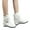 White, variant on Vintage Ankle Boots for Women Low Wedges Heel Leather Buckle Slip on Short Booties(White,6.5)