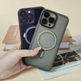 thumbnail image 2 of Compatible with iPhone 13 Pro Max Magnetic Clear Case,Soft Silicone Frosted Shockproof MagSafe Case with Full Camera Lens Protector for iPhone 13 Pro Max Women Girl Men-Black, 2 of 13