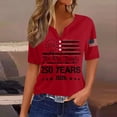 thumbnail image 2 of USA 250th Anniversary T Shirts for Celebrate 250 Anniversary of America Patriotic Tee America 250 Merchandise Short-Sleeved Button Henley Shirts for Women 4th of July Independence Day Tops, 2 of 4