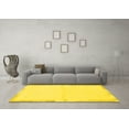 thumbnail image 3 of Ahgly Company Machine Washable Indoor Square Solid Yellow Modern Area Rugs, 4' Square, 3 of 4