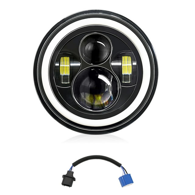 1 faro LED de 7 pulgadas para coche o motocicleta con luz de cruce/luz diurna/intermitente