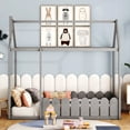 thumbnail image 3 of Bellemave House Bed Twin Bed Frame with Fence and Roof, Wood Floor Bed Frame for Bedroom, Montessori Bed, Gray, 3 of 12