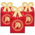thumbnail image 5 of Big Dot of Happiness Lunar New Year - Square Favor Gift Boxes - 2026 Year of the Horse Bow Boxes - Set of 12, 5 of 8