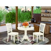 East West Furniture Dining Room Set Linen White, ANDA3-LWH-C
