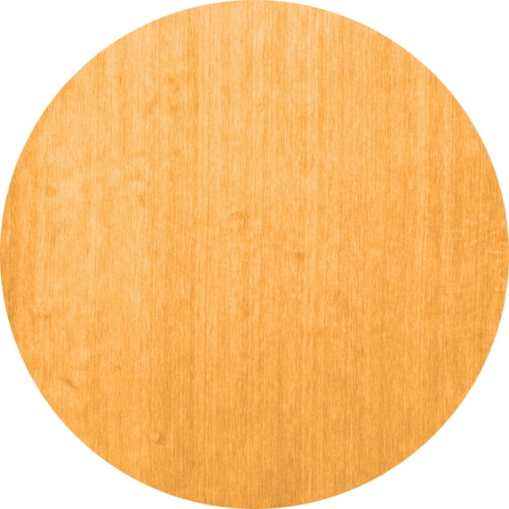 Ahgly Company Indoor Round Solid Orange Modern Area Rugs, 5' Round