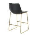 thumbnail image 4 of Duke Contemporary Counter Stool in Gold Metal and Black Faux Leather by LumiSource - Set of 2, 4 of 7