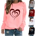 thumbnail image 4 of Tejiojio Valentine's Day T Shirts for Women Funny Double Heart Graphic T Shirts Valentines Gift Shirt Long Sleeve Couple Tee Tops, 4 of 4