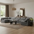 thumbnail image 2 of Meridian Furniture Indulge Sectionnel Modulaire en Velours en Forme de U de 234 Pouces Gris, 2 of 9