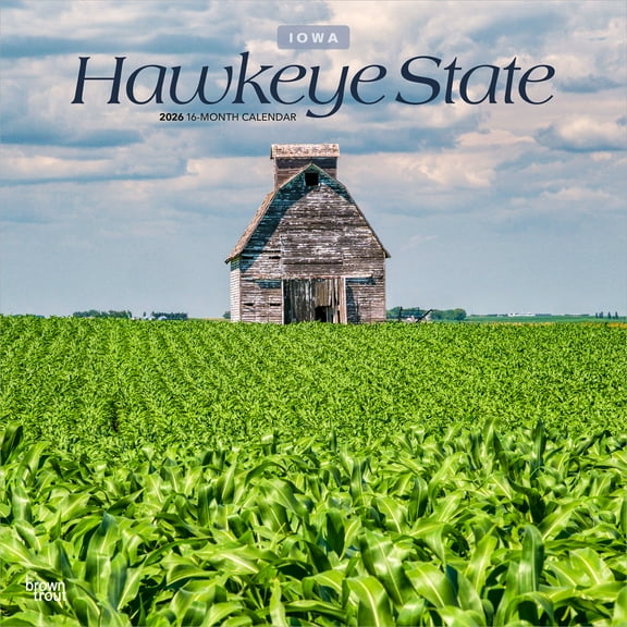 Iowa Places | 2026 12x24" (Hanging) Wall Calendar | Plastic-Free | BrownTrout