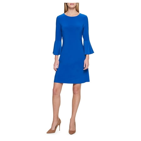 Best Solid Bell-Sleeve A-Line Dress deal